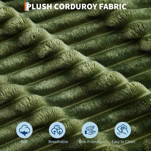 dimension image slide 0 of 2, 60 Inch Upholstered Sofa Bed with Throw Pillows and Armrests, Comfy Corduroy