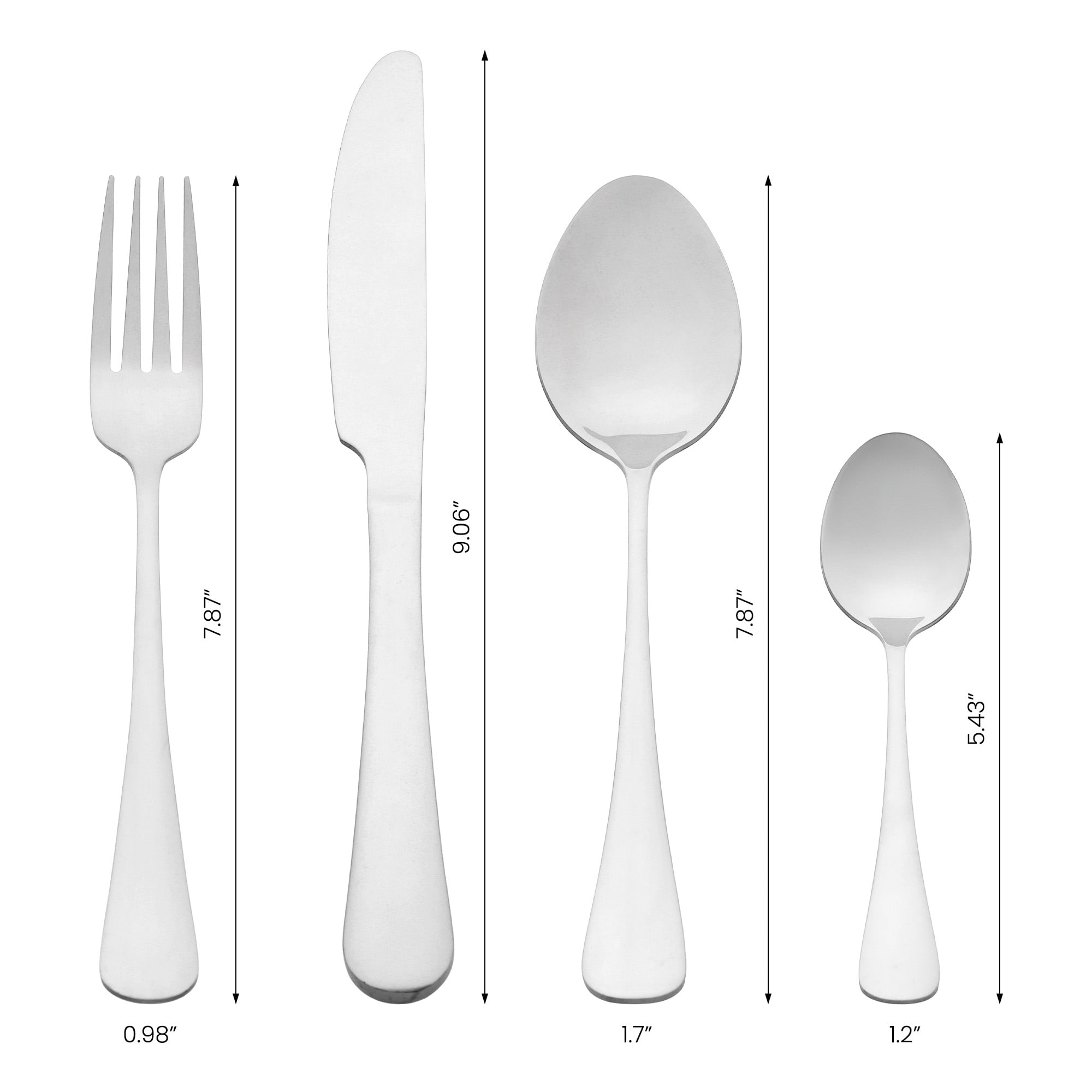 24 Pcs Silverware Set, Stainless Steel Flatware with Spoons and Forks Set, Serving Utensils Set for Kitchen Eating Tableware