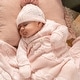 preview thumbnail 6 of 6, Newborn Baby Girl Knit Ensemble with Pom-Pom Details