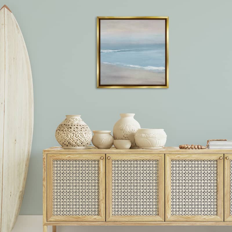 Stupell Coalescing Ocean & Shore Framed Floater Canvas Wall Art Design By Carol Robinson