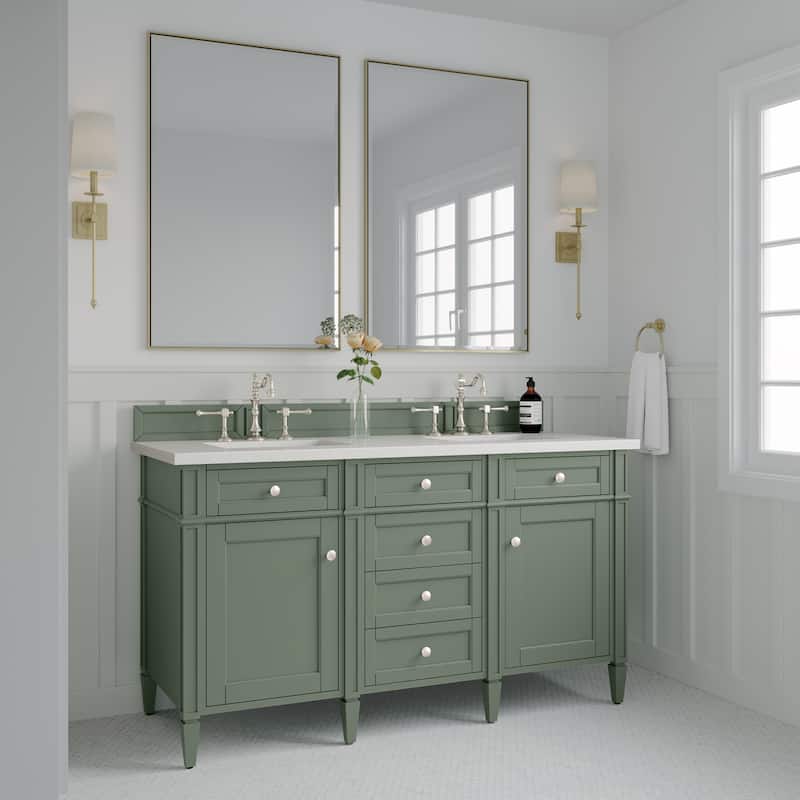 James Martin Vanities 650-V60D-3WZ Brittany 60" Double Basin Poplar