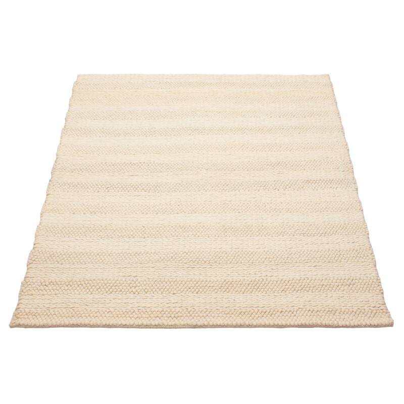 ECARPETGALLERY Braid weave Sienna Cream Wool Rug - 5'1 x 6'11