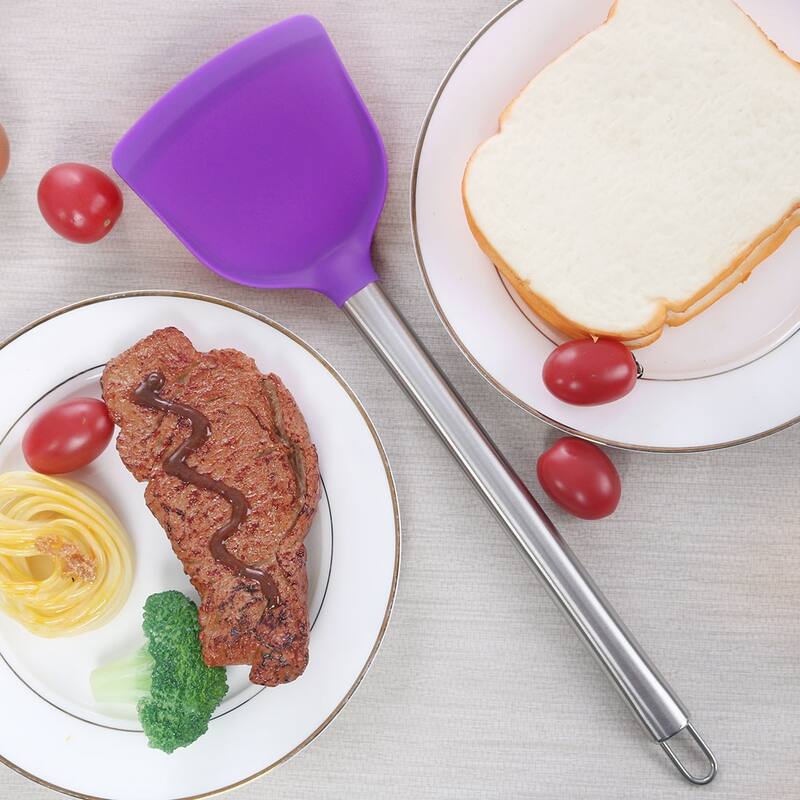 Silicone Turner Spatula Heat Resistant Non Stick for Cooking Baking - 13.6" x 3.9"(L*W)