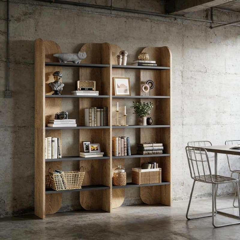 Modern 5-Tier Display Bookshelf - Spacious Bookcase Storage