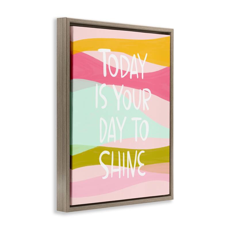 Stupell Pastel Day To Shine Framed Floater Canvas Wall Art Design By Mandy Ford Art + Illustration