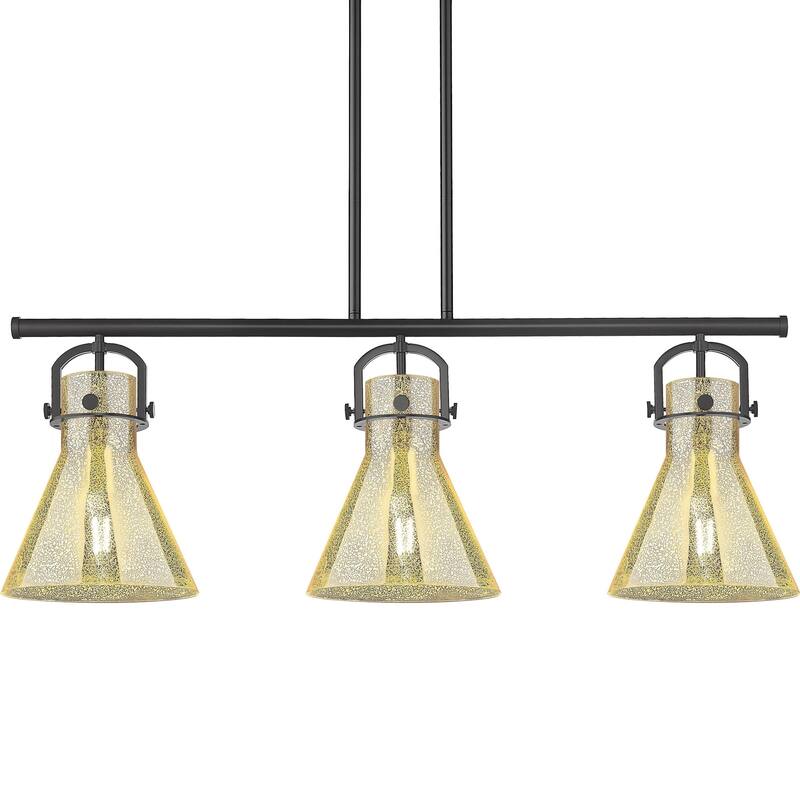 Innovations Lighting 410-3I-16-42 Newton Cone Linear Newton Cone 3 - Matte Black / Mercury