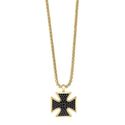 EFFY Men's Gold-Plated 925 Sterling Silver Onyx Pendant Necklace