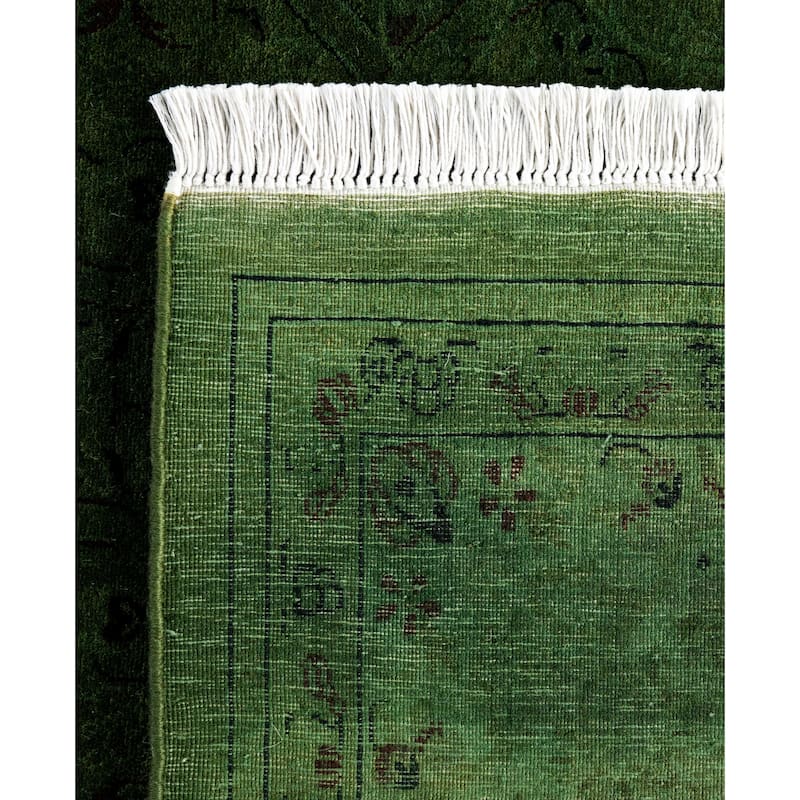 Overdyed One-of-a-Kind Hand-Knotted Area Rug - Green - 6' 2" x 9' 1"
