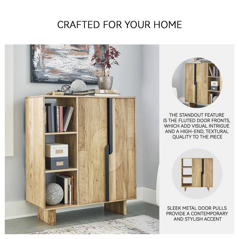 Signature Design by Ashley Kierwell Natural Accent Cabinet - 39.5" W x 16.75" D x 45.63" H