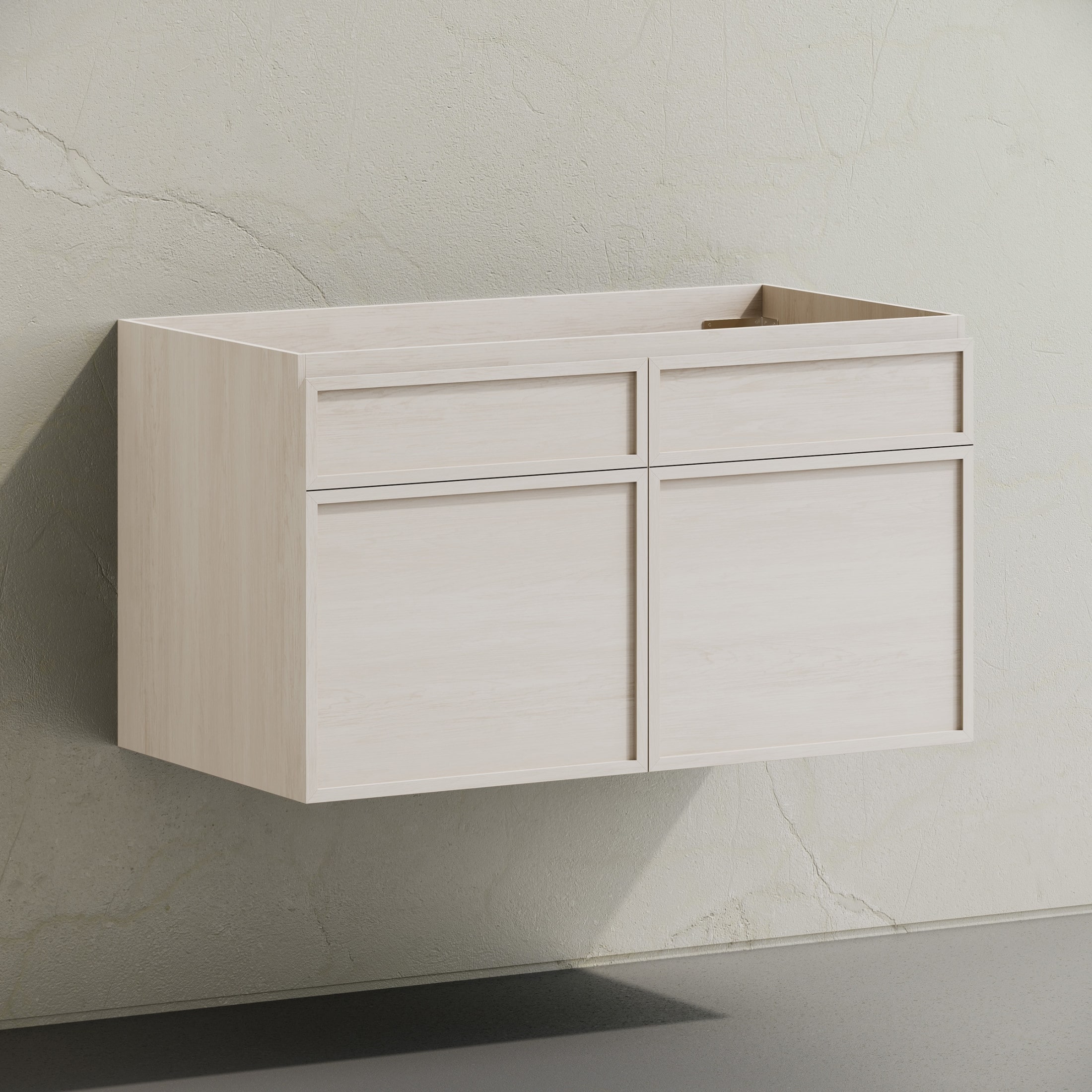 St. Tropez 36" Wall-Mounted Bathroom Vanity Cabinet Without Top In White Oak - 36