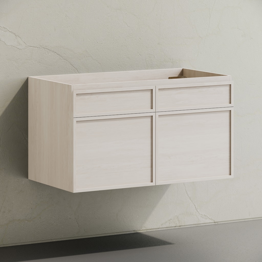 St. Tropez 36" Wall-Mounted Bathroom Vanity Cabinet Without Top In White Oak - 36