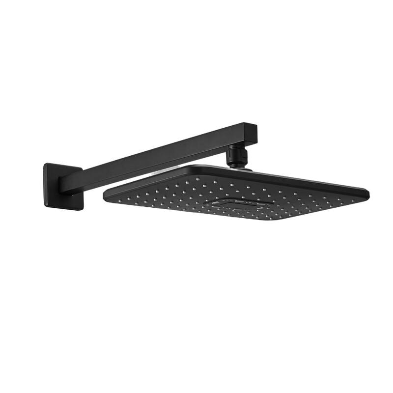 Rectangular Matte Black Rain Shower Faucet System Showerheads with handheld Showerheads,Wall Mounted
