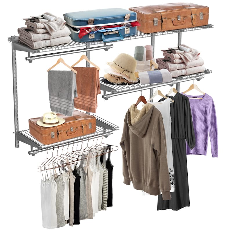 3 to 5 FT Closet Organizer System Kit Wall Mounted Storage Organizer