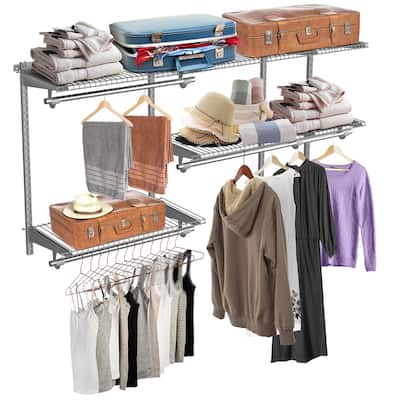 3 to 5 FT Closet Organizer System Kit Wall Mounted Storage Organizer
