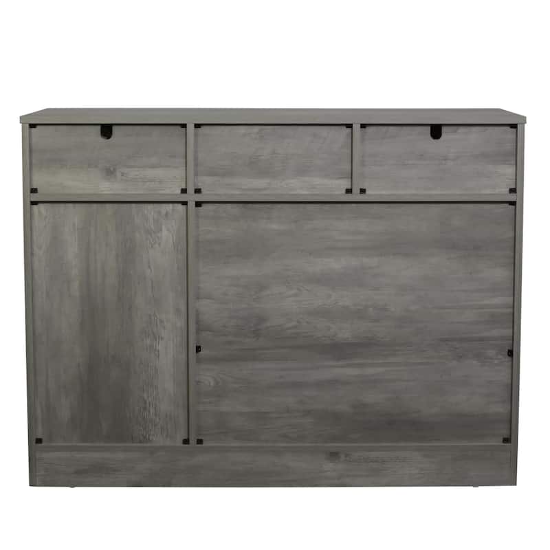 Traditional 42.4" Wide 3 Drawer Sideboard Storage Cabinet