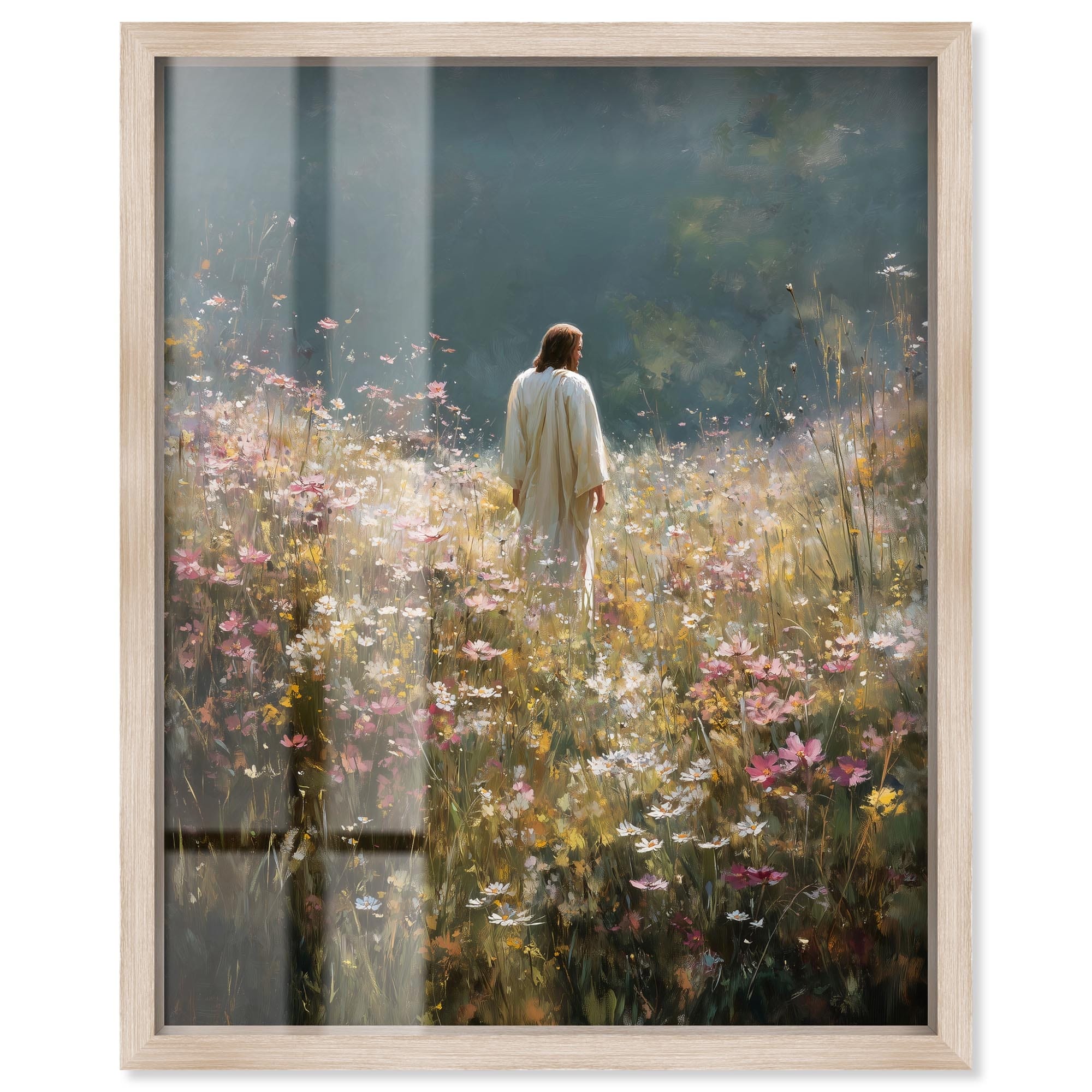 Field of Grace Jesus Wall Art Shadowbox Print by Art Remedy