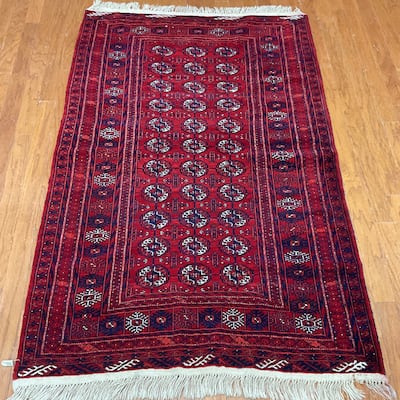 HERAT ORIENTAL Handmade Turkoman Wool Rug - 4' x 6'