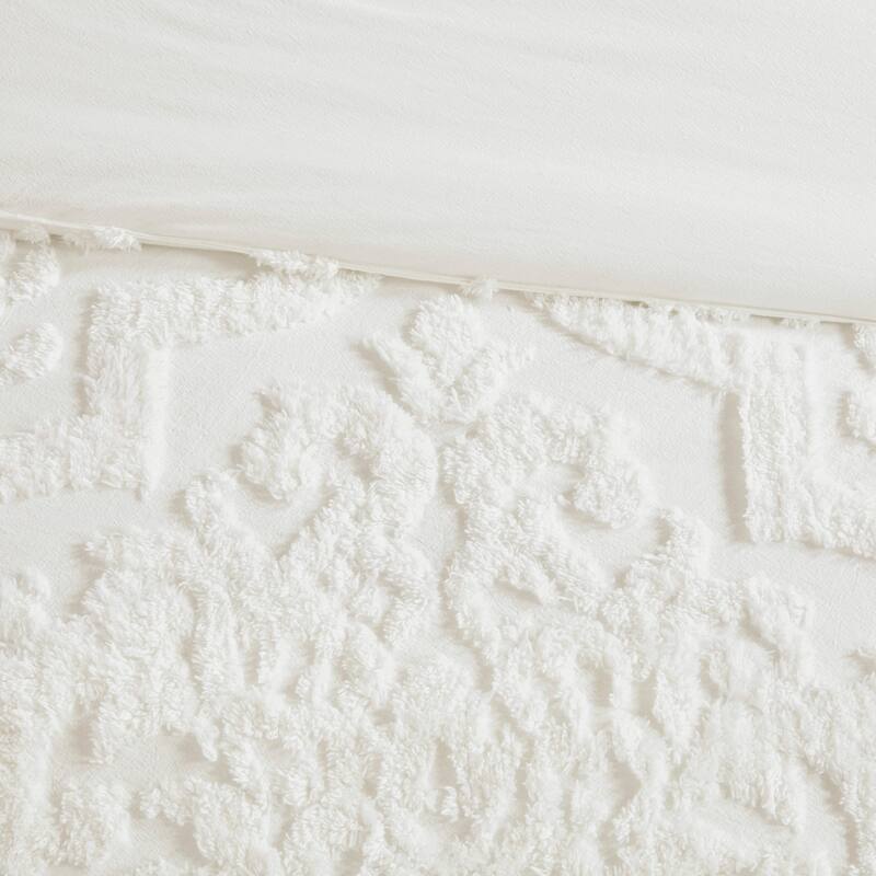 GDF Studio - Tufted Cotton Chenille Damask 3-Piece Comforter Set