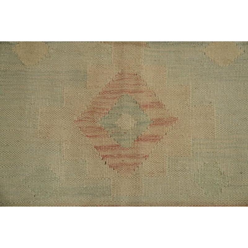 Hand Woven Oriental 100% Wool Carpet Southwestern Tribal Green Kilim Area Rug - 6' 0'' X 3' 9''