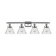 preview thumbnail 5 of 61, Innovations Lighting Ballston Urban Cone - 4 Light 38" Bath Vanity Light Seedy/Polished Chrome Finish