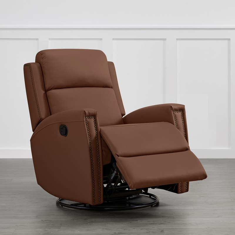 Jerome Swivel Glider Recliner Nursery Chair Manual Push Back Recliner