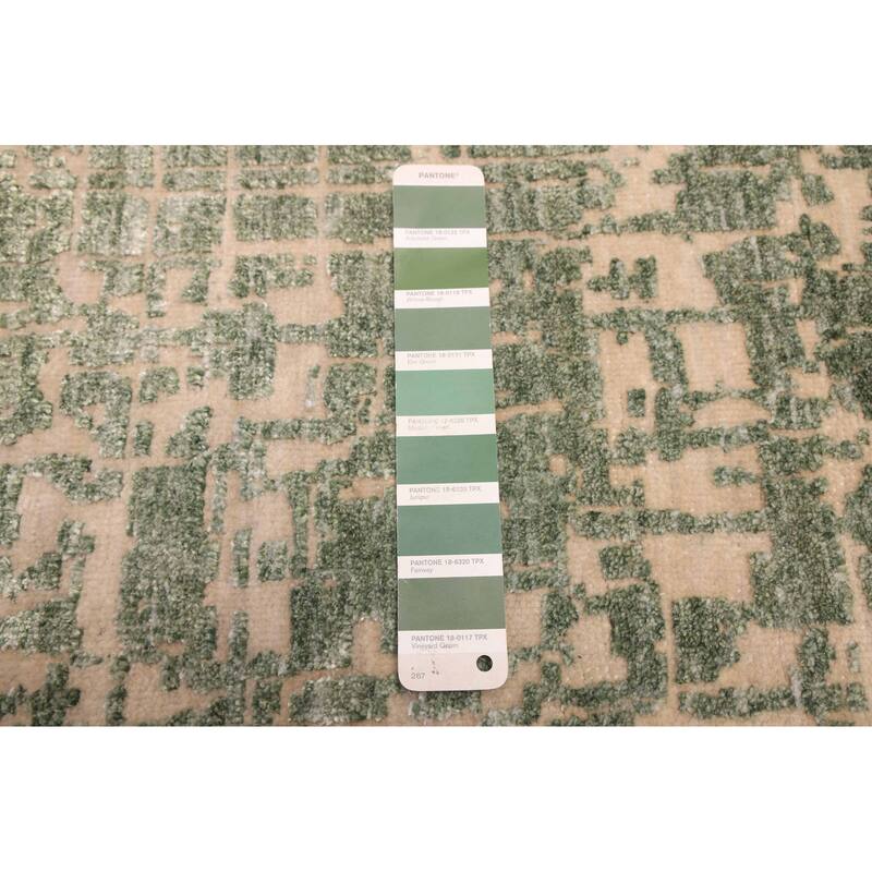 ECARPETGALLERY Hand-knotted Legacy Dark Green Silk, Wool Rug - 2'7 x 12'3