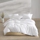 preview thumbnail 5 of 52, Calvin Klein Washed Percale Solid Cotton Duvet Cover Set White - King