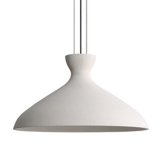 Golden Lighting Aethera 22in Integrated LED Pendant in White Sandstone Cement - Gold