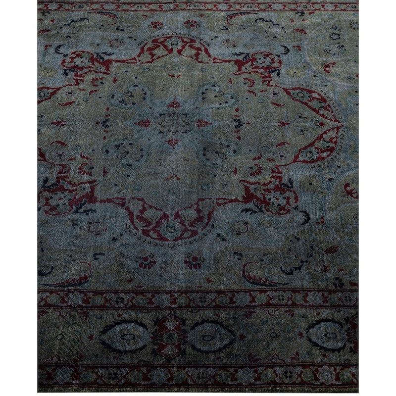 Overdyed One-of-a-Kind Hand-Knotted Area Rug - Green - 4' 2" x 6' 3"