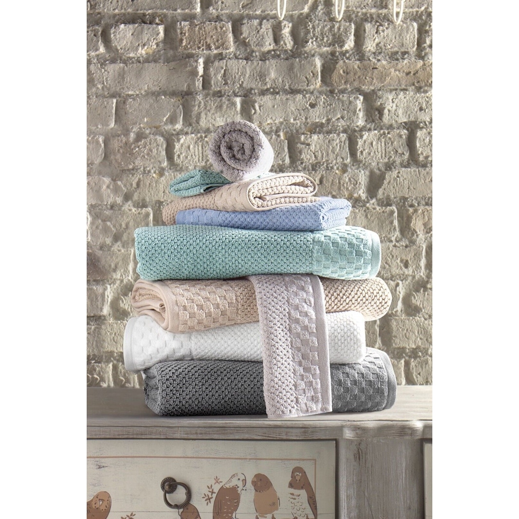 Turkish Organic Cotton Towels - Grey Diamond - NikkiDesigns