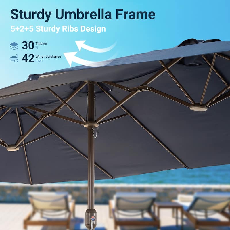 XIZZI Patio Umbrella Oversized Outdoor Shade with Base