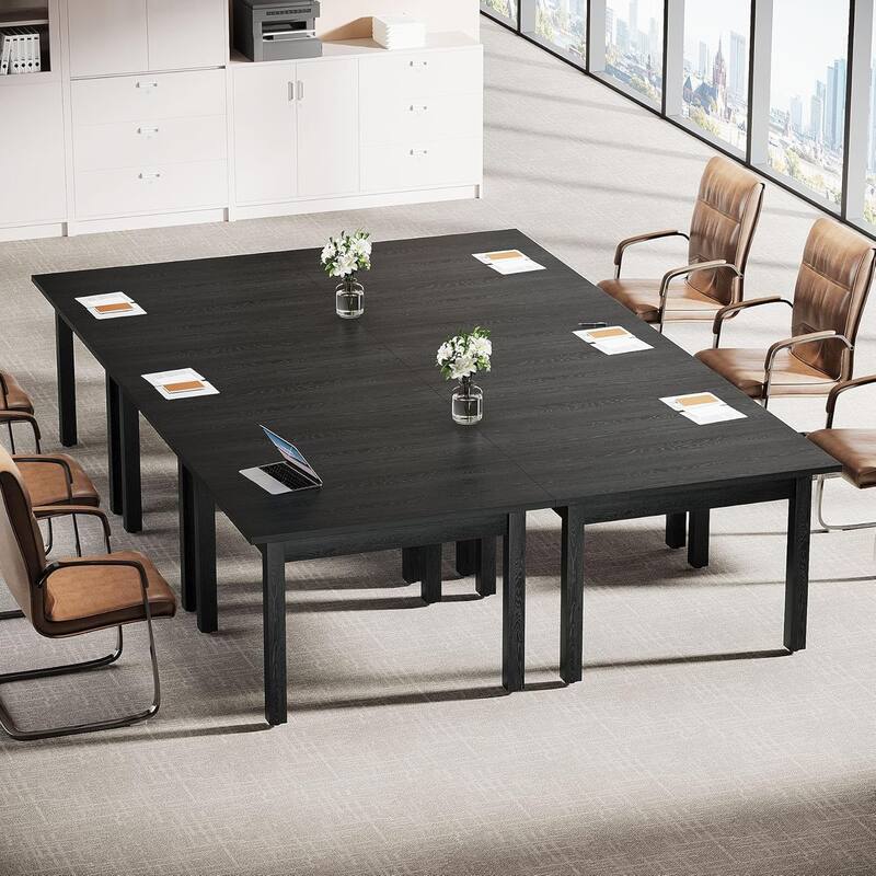 Modern Minimalist Wood 4-Person Square Conference Table/Desk for Meeting Room Seminar Room Boardroom