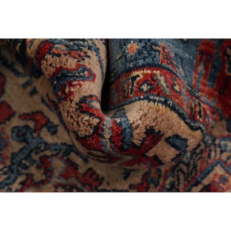Hand Knotted Oriental 100% Wool Carpet Traditional Geometric Brown Heriz (serapi) Area Rug - 5' 2'' X 3' 3''