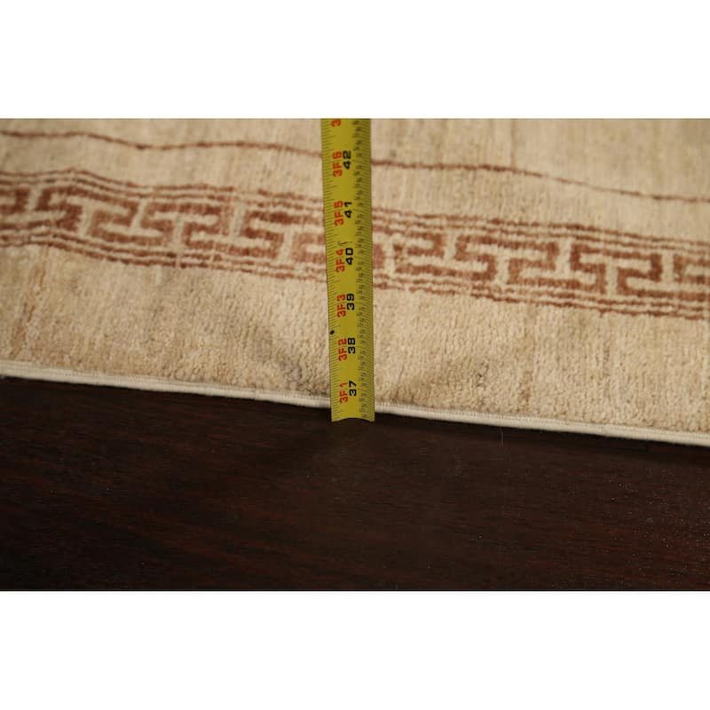 Bordered Gabbeh Kashkoli Oriental Wool Runner Rug Hand-knotted Carpet - 2'8" x 9'2"