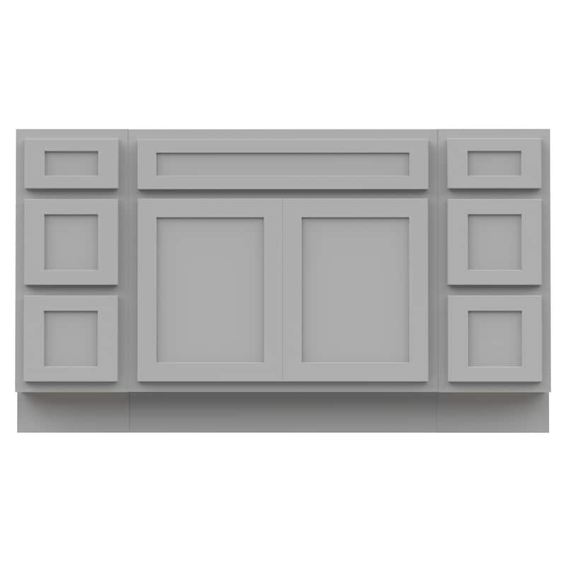 Vanity Art 57" Oak Freestanding Bathroom Vanity Cabinet without Top
