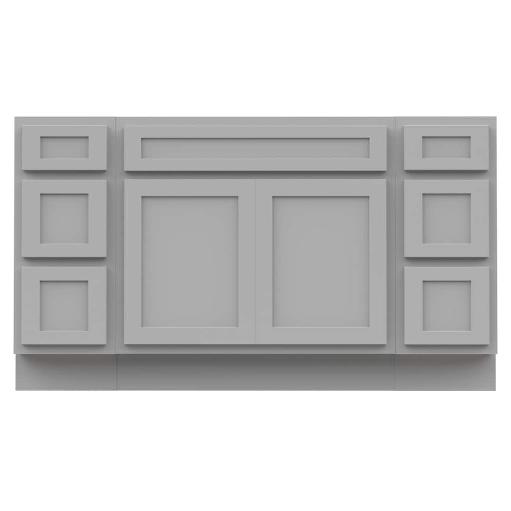 Vanity Art 60" Oak Freestanding Bathroom Vanity Cabinet without Top