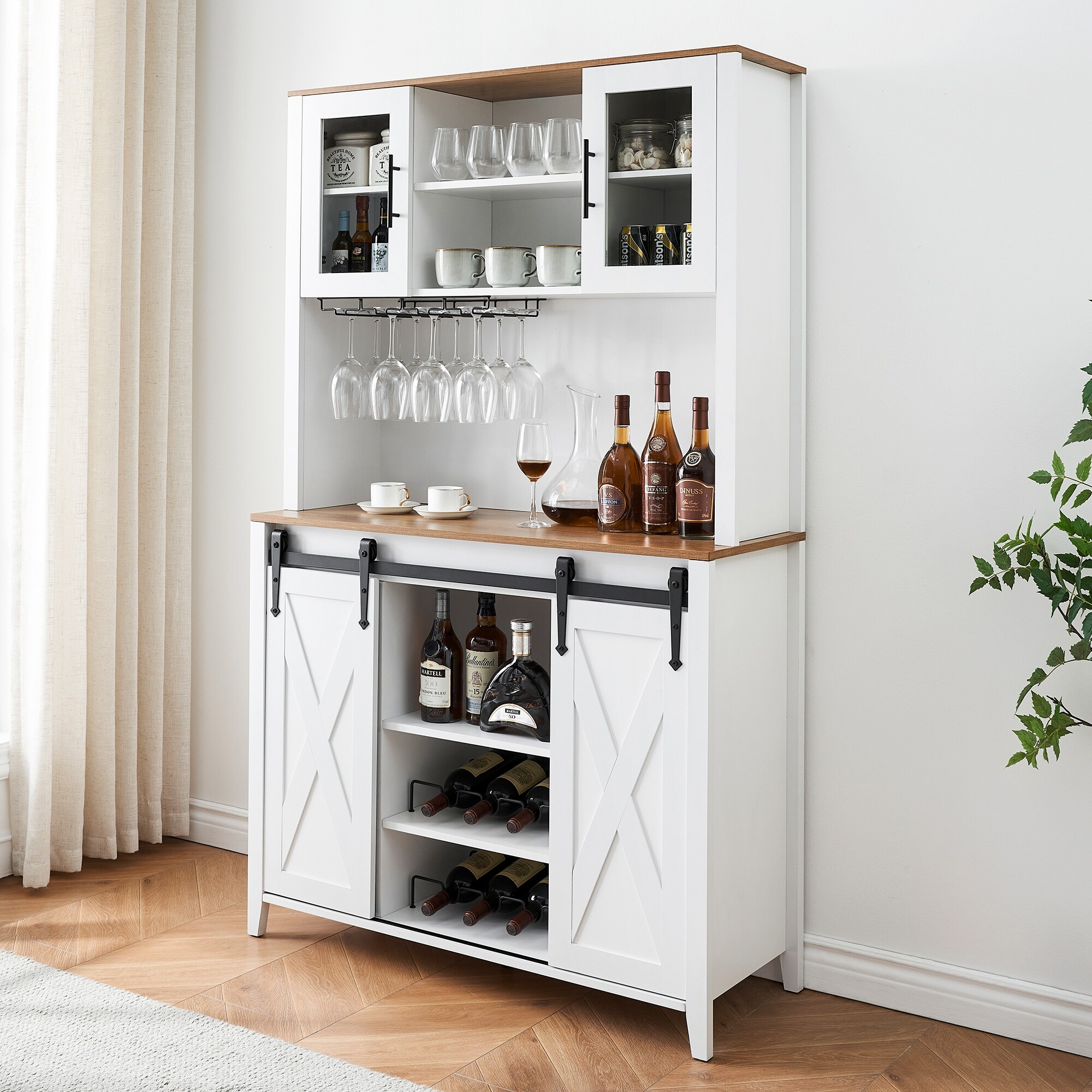 Farmhouse Bar Cabinet with Sliding Barn Door On Sale Bed Bath Beyond 39995980
