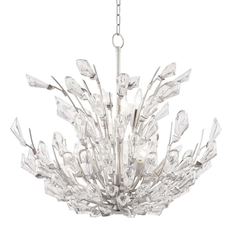 Hudson Valley Lighting Tulip 9 Light 28" Wide Crystal Chandelier - Silver