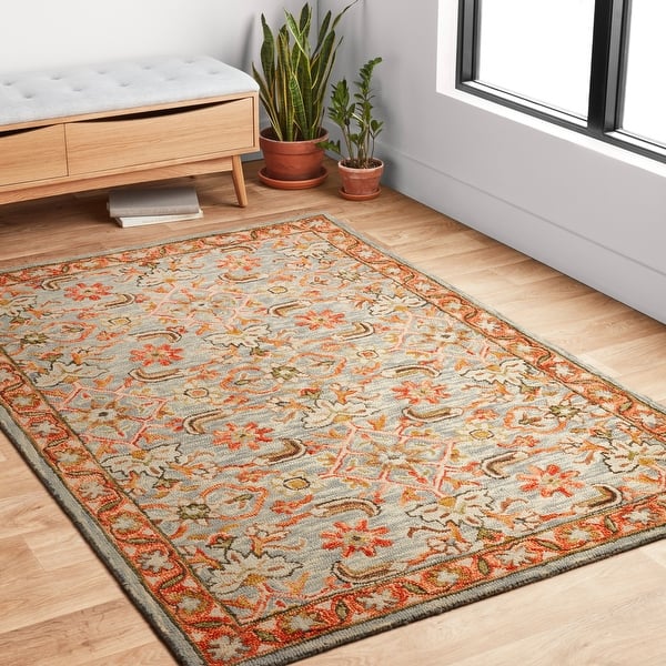 Alexander Home Madaline Traditional Floral Hand-Hooked 100% Wool Area Rug -  On Sale - Bed Bath & Beyond - 14039309