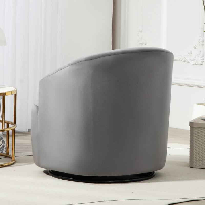 Modern Velvet Upholstered Swivel Accent Chair