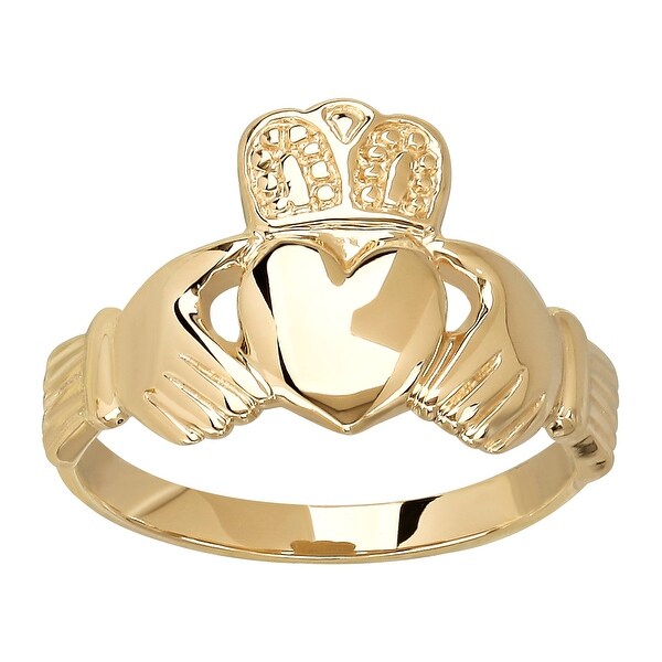 Just Gold Men's Claddagh Ring in 10K Gold - YELLOW