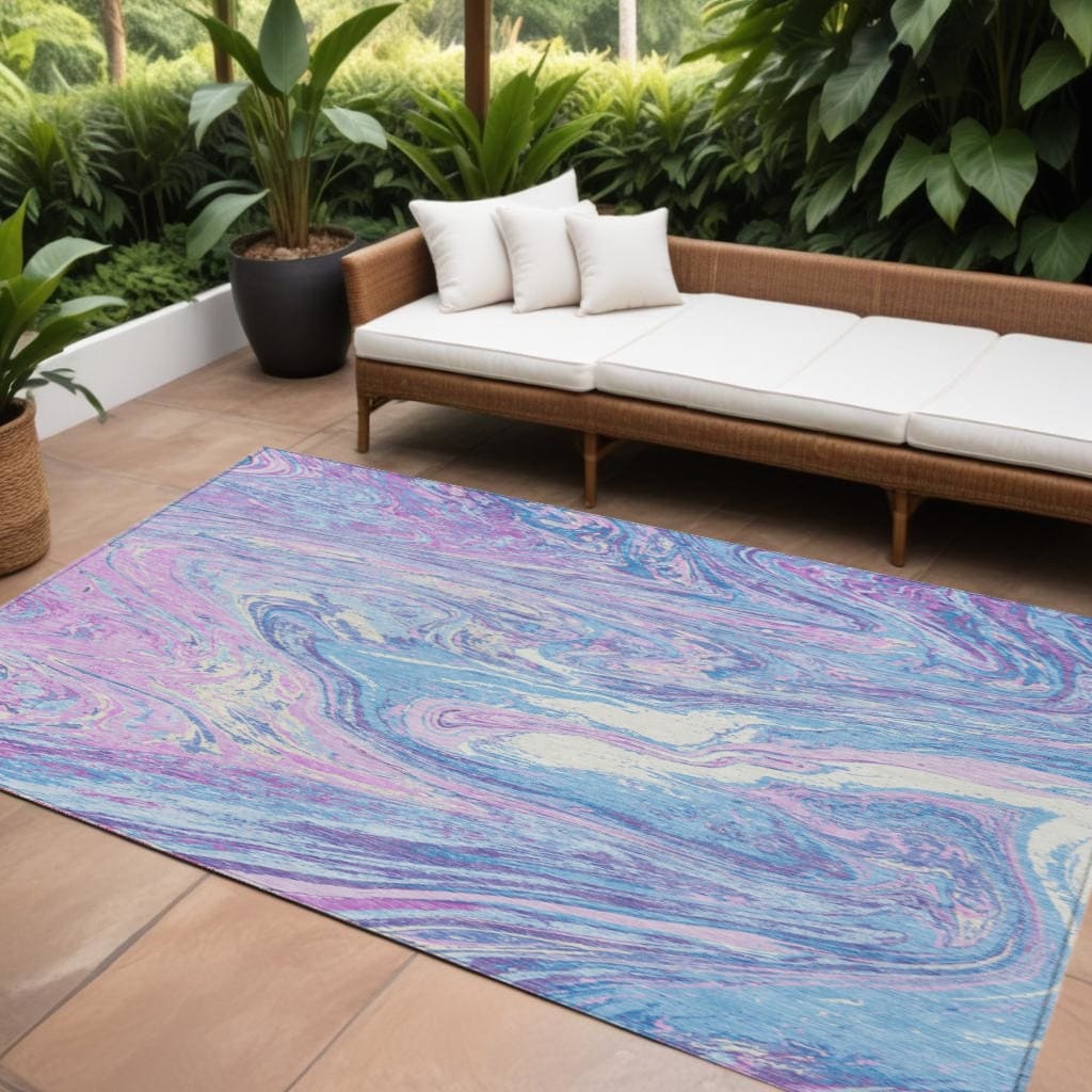 HomeRoots Abstract Transitional Rectangle Outdoor Rug