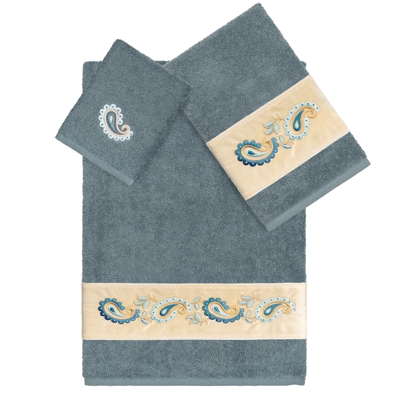 Authentic Hotel and Spa Turkish Cotton Mackenzie 3PC Towel Set - Teal