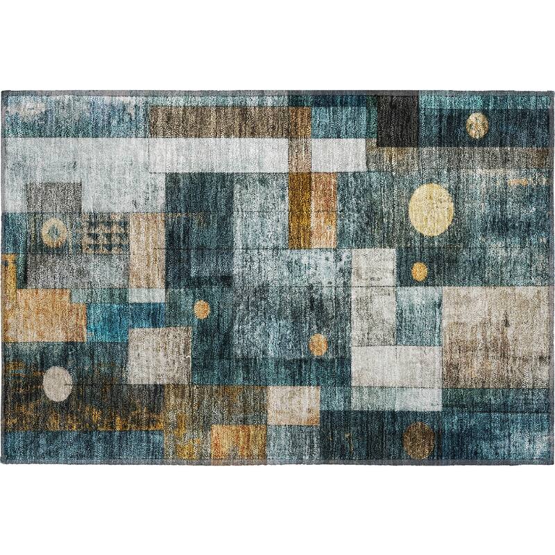 Premium Washable Super Soft Contemporary Orbit Mayfield Rug