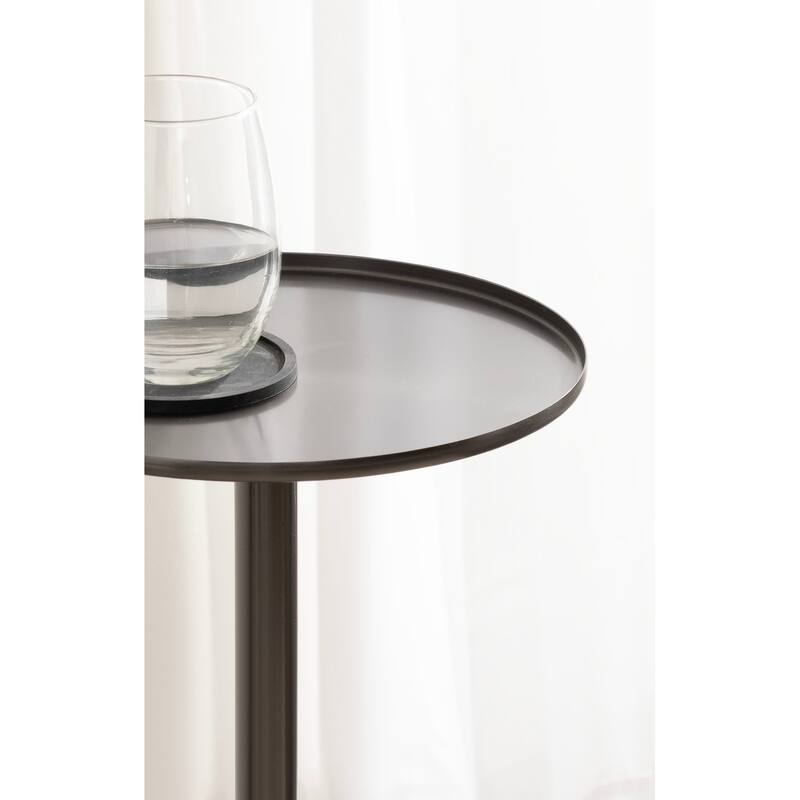 Kate and Laurel Vanora Metal and Marble Drink Table