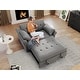 preview thumbnail 13 of 15, Moasis Sleeper Sofa Bed 3-in-1 Convertible Couch with Pullout Bed, Reclining Backrest, Storage Pockets - 50"L x 37.6"W x 31.5"H