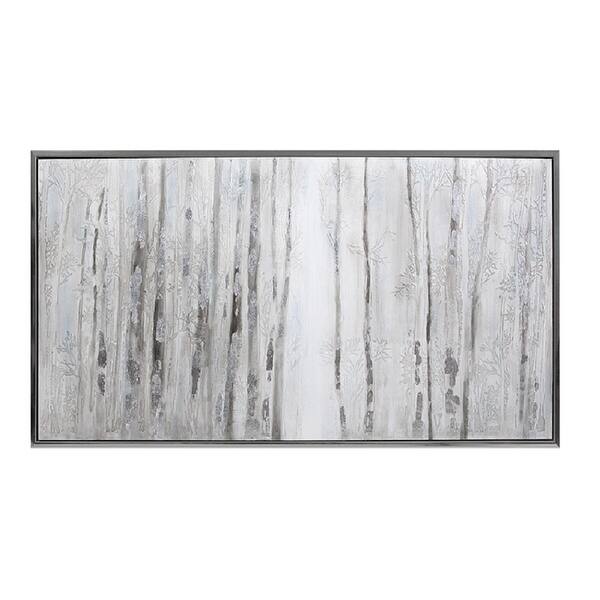 picture Birch Trees In Snow Paintings 60 white gray framed winter snow birch tree oil painting wall art
