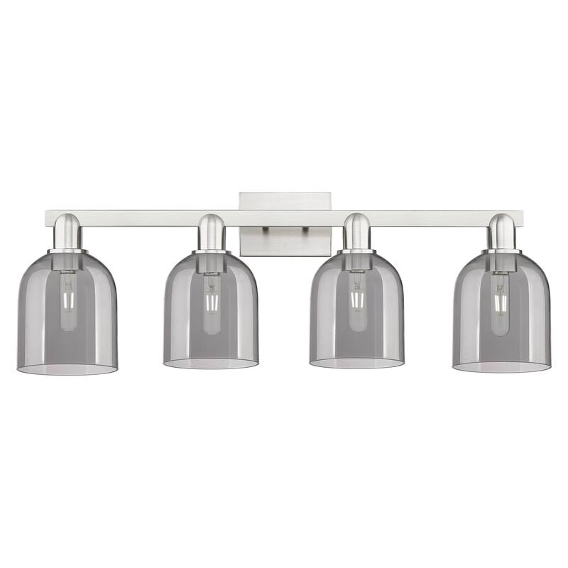 Innovations Lighting Endless Possibilities Arcadia - Bella - 4 Light 33" Bath Vanity Light - Brushed Satin Nickel/Light Smoke