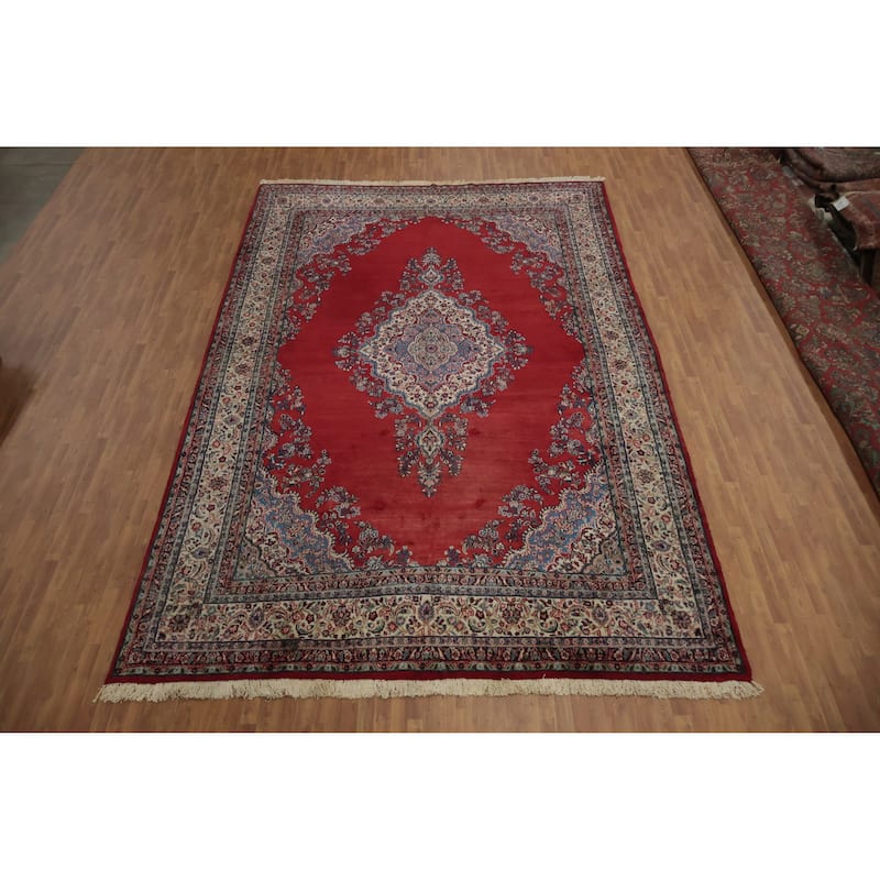 Hand Knotted Oriental 100% Wool Carpet Traditional Floral Red Shahbaft Area Rug - 17' 0'' X 11' 3''