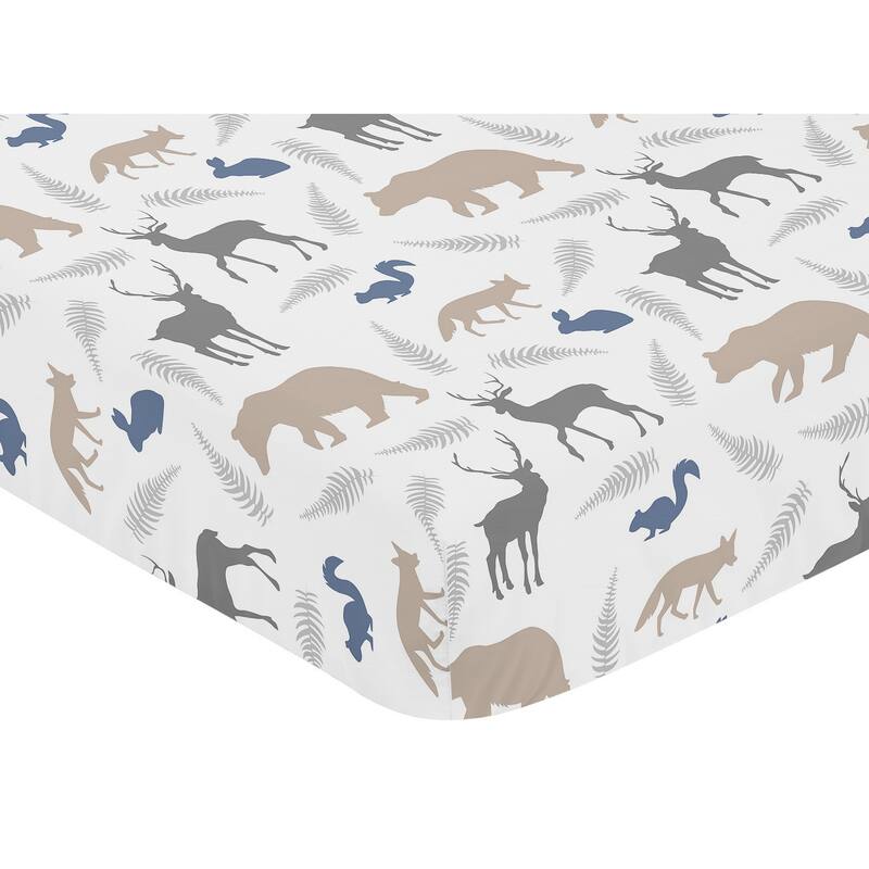 Sweet Jojo Designs Fitted Crib Sheet for the Woodland Animals Collection